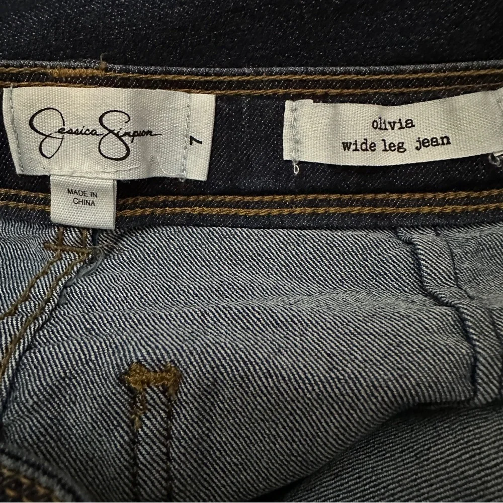 Jessica Simpson Dark Blue Olivia Wide Leg Jeans Girl’s Size 7 - Picture 7 of 8